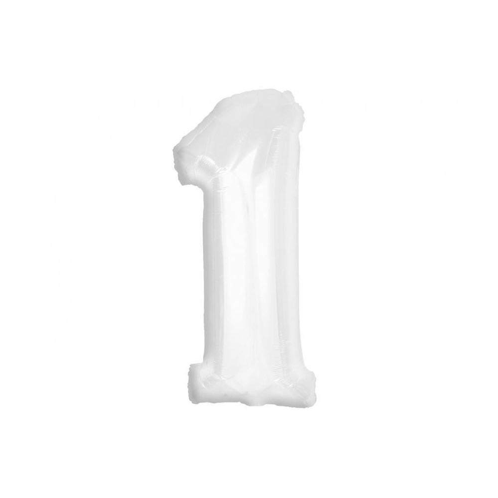 Number B&C White White number 1 foil balloon 92 cm
