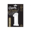 Number B&C White White number 1 foil balloon 92 cm