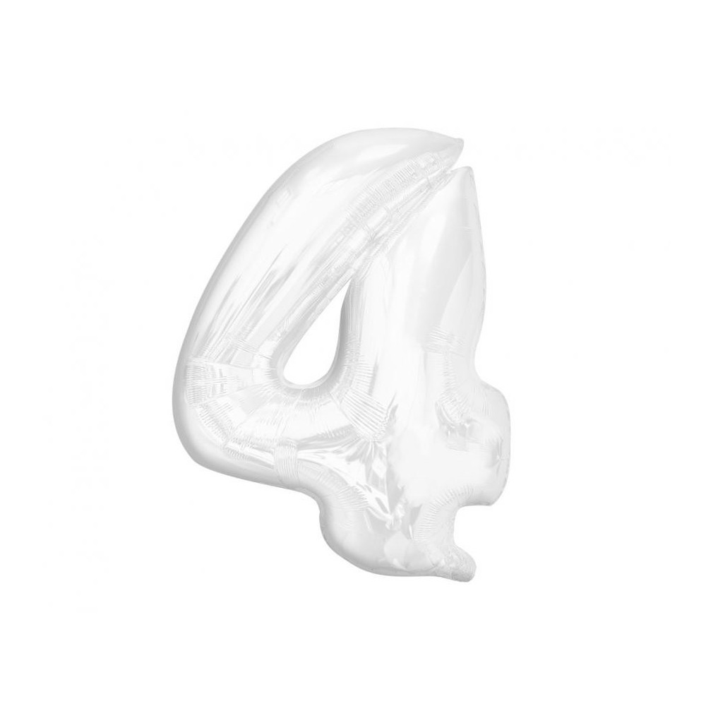 Number B&C White White number 4 foil balloon 92 cm