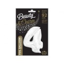 Number B&C White White number 4 foil balloon 92 cm