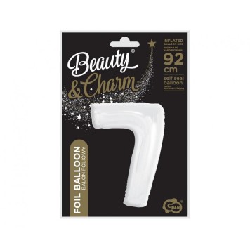 Number B&C White White Number 7 Foil Balloon 92 cm