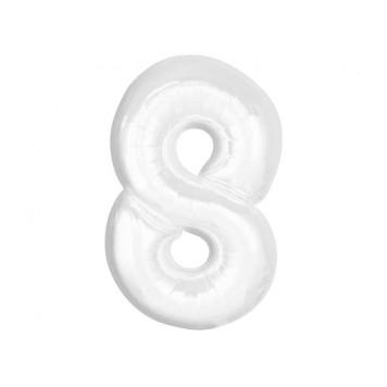 Number B&C White White number 8 foil balloon 92 cm