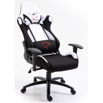 FOTEL GAMINGOWY MATERIAŁOWY F4G FG38 BIAŁY