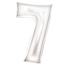 Number Lustre White, White number 7 foil balloon 86 cm