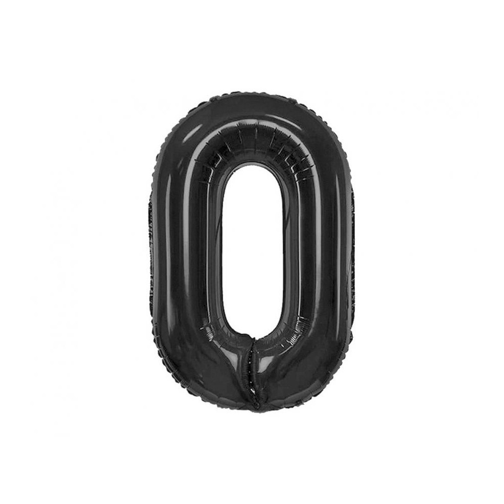 Number B&C Matt Black Black Number 0 Foil Balloon 85 cm