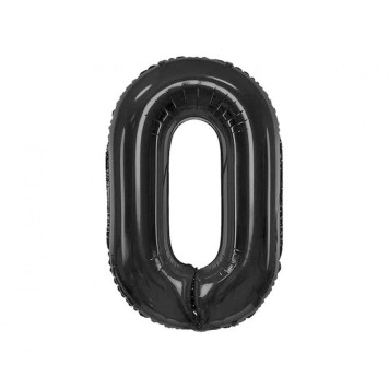 Number B&C Matt Black Black Number 0 Foil Balloon 85 cm