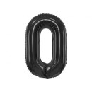 Number B&C Matt Black Black Number 0 Foil Balloon 85 cm