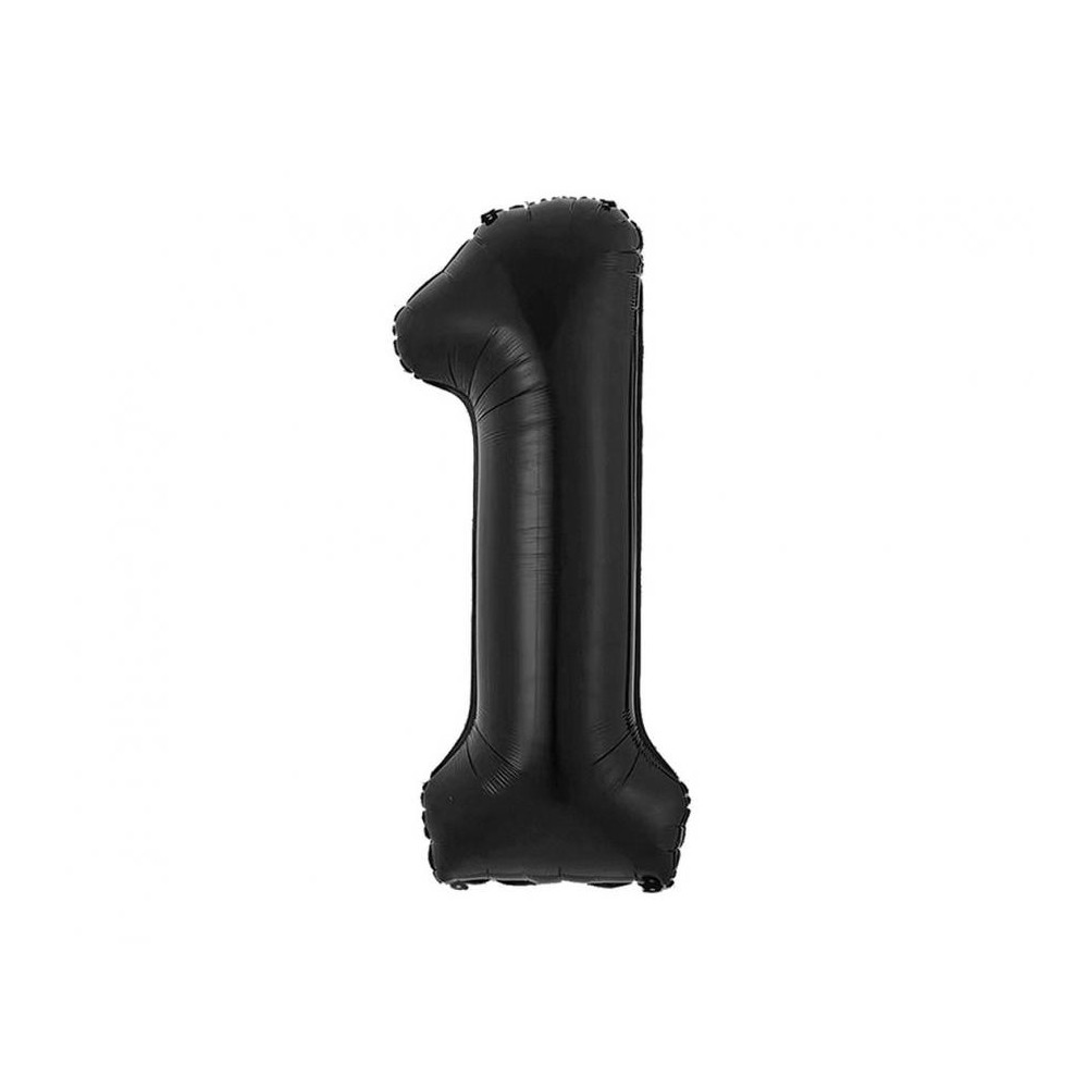 Number B&C Matt Black Black Number 1 Foil Balloon 85 cm