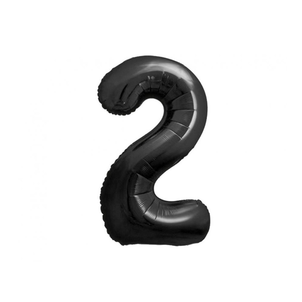 Number B&C Matt Black Black Number 2 Foil Balloon 85 cm
