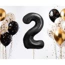 Number B&C Matt Black Black Number 2 Foil Balloon 85 cm