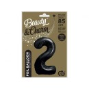 Number B&C Matt Black Black Number 2 Foil Balloon 85 cm