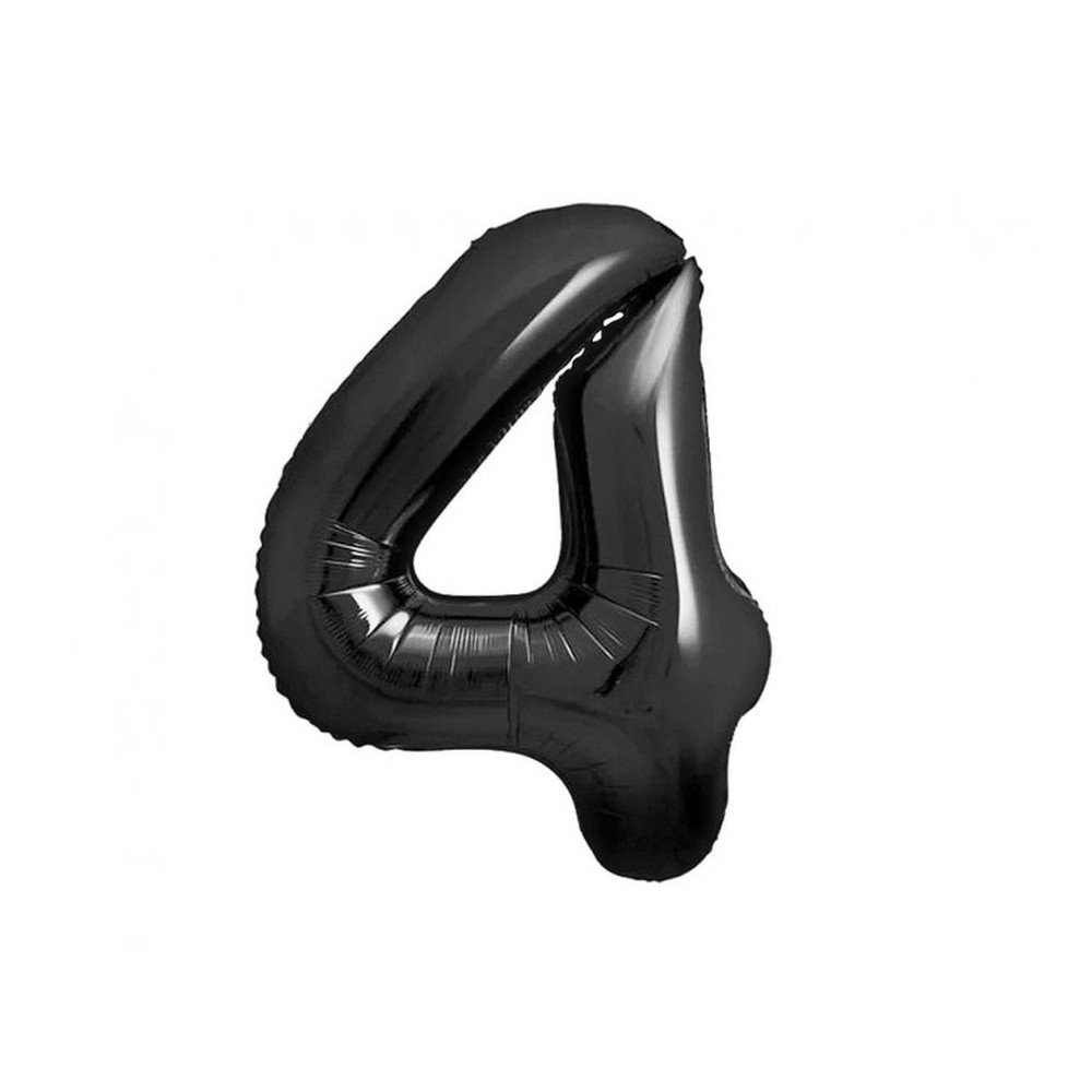 Number B&C Matt Black Black number 4 foil balloon 85 cm