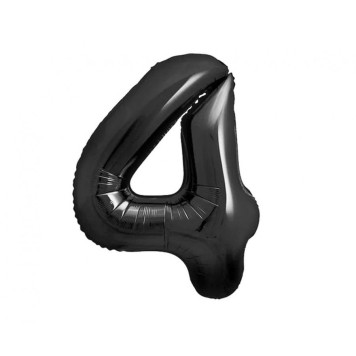Number B&C Matt Black Black number 4 foil balloon 85 cm