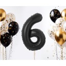 Number B&C Matt Black Black Number 6 Foil Balloon 85 cm