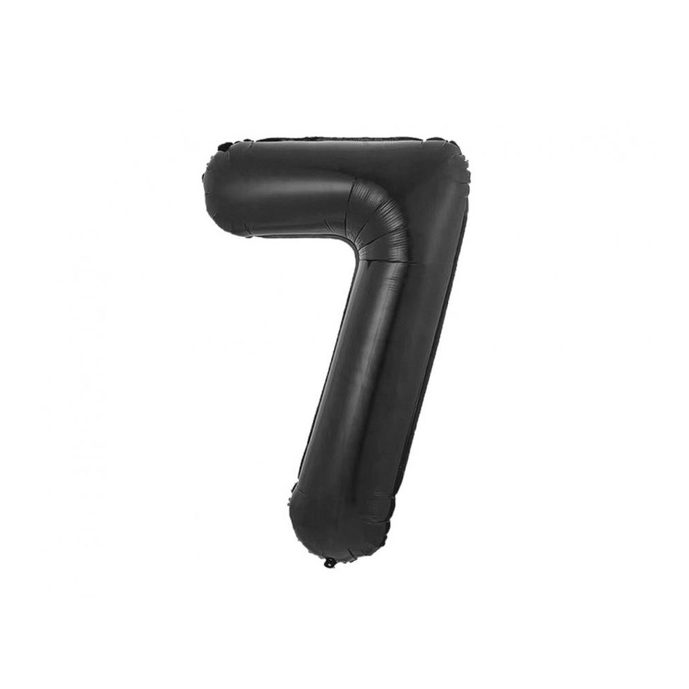 Number B&C Matt Black Black Number 7 Foil Balloon 85 cm