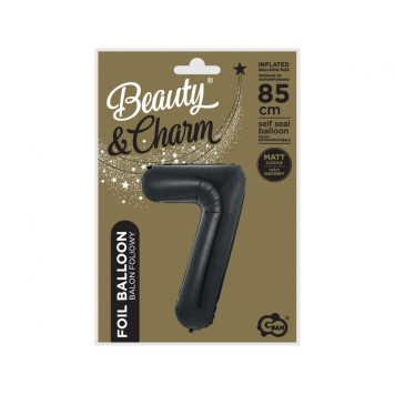 Number B&C Matt Black Black Number 7 Foil Balloon 85 cm