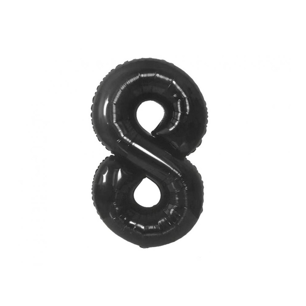 Number B&C Matt Black Black Number 8 Foil Balloon 85 cm