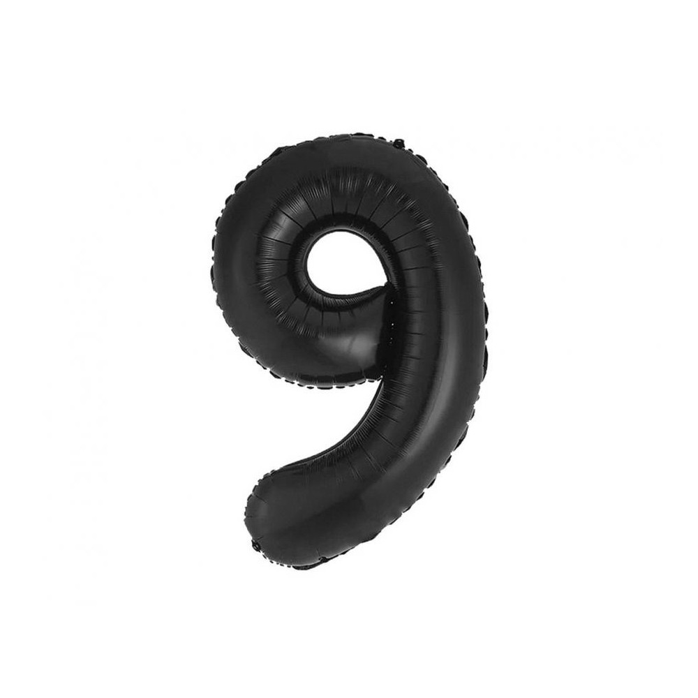 Number B&C Matt Black Black number 9 foil balloon 85 cm