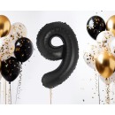 Number B&C Matt Black Black number 9 foil balloon 85 cm