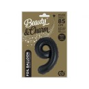 Number B&C Matt Black Black number 9 foil balloon 85 cm