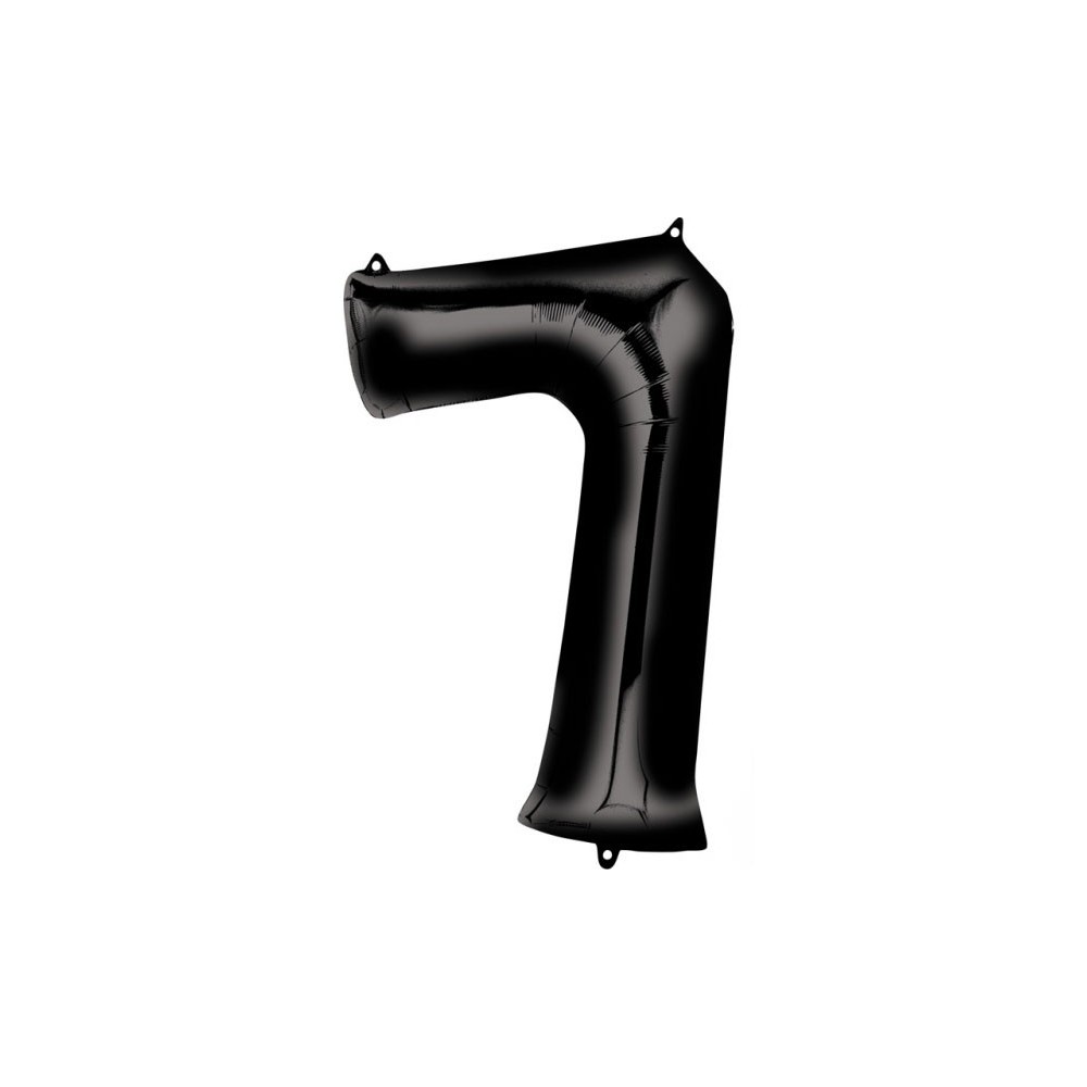 Number Giant Number 7 Foil Balloon, Black 88*55 cm