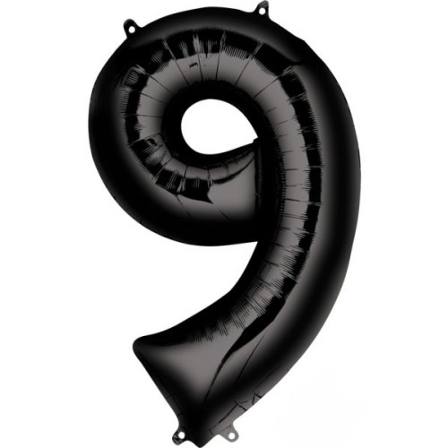 Number Black giant number foil balloon 9, 86*55 cm