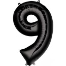 Number Black giant number foil balloon 9, 86*55 cm