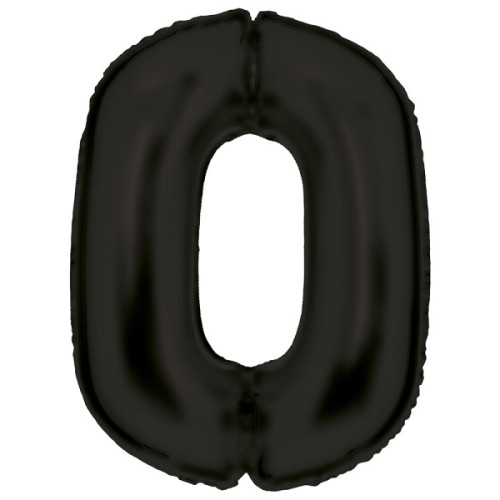 Number Lustre Black, Black Number 0 Foil Balloon 86 cm