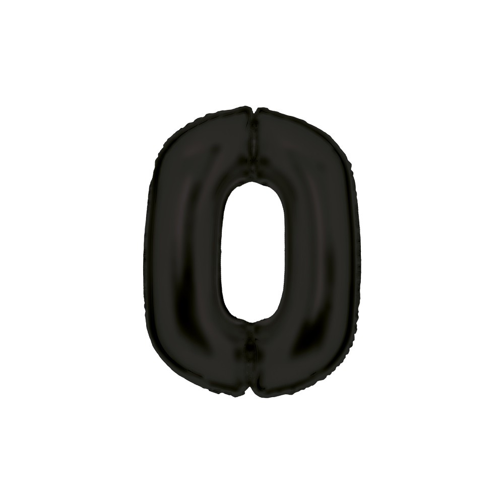 Number Lustre Black, Black Number 0 Foil Balloon 86 cm