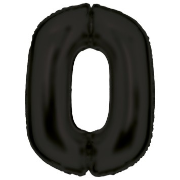 Number Lustre Black, Black Number 0 Foil Balloon 86 cm