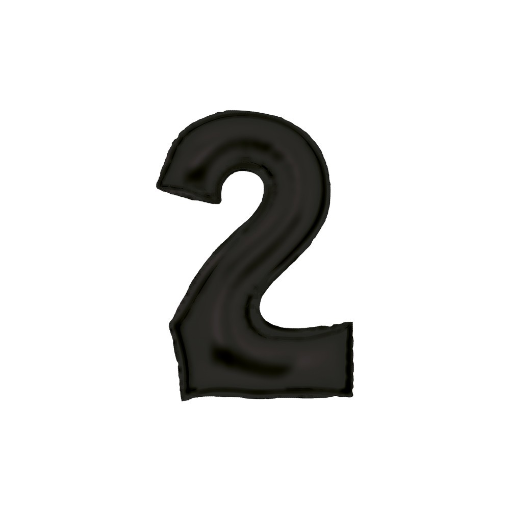 Number Lustre Black, Black number 2 foil balloon 86 cm