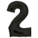 Number Lustre Black, Black number 2 foil balloon 86 cm