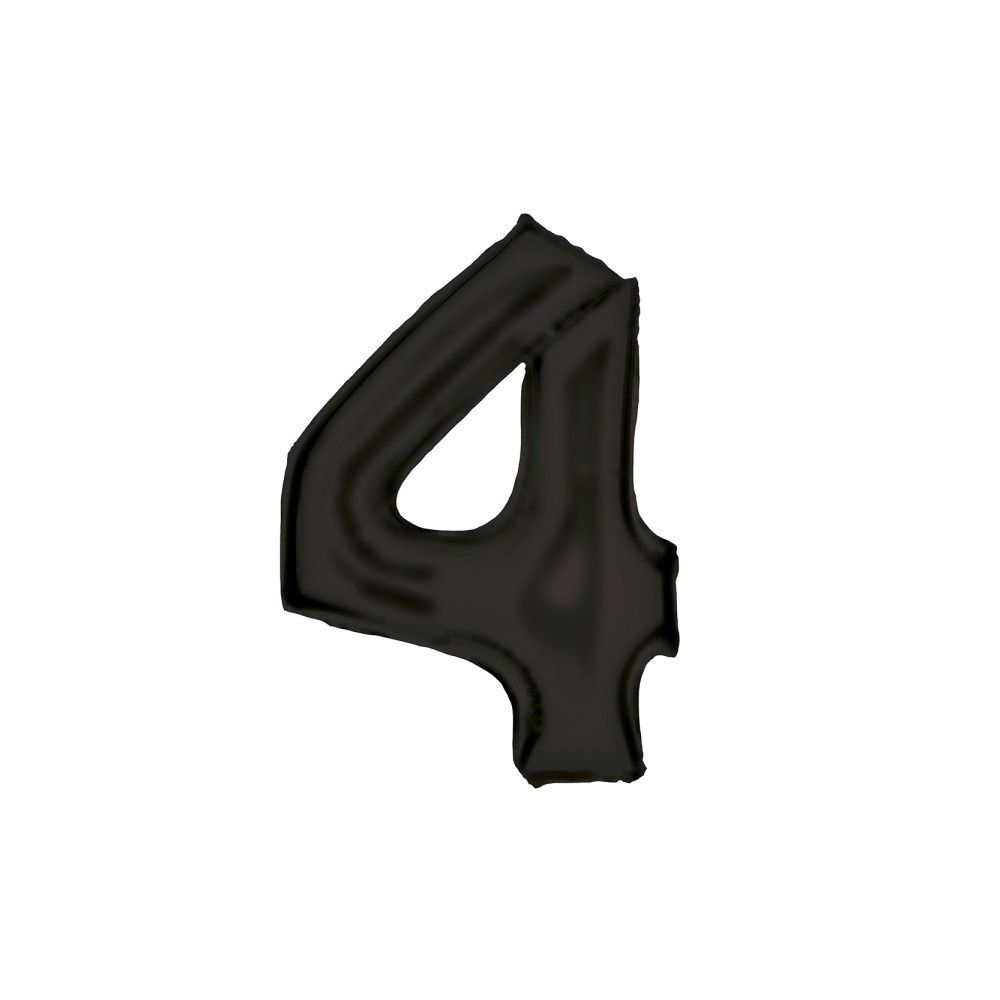 Number Lustre Black, Black Number 4 Foil Balloon 86 cm