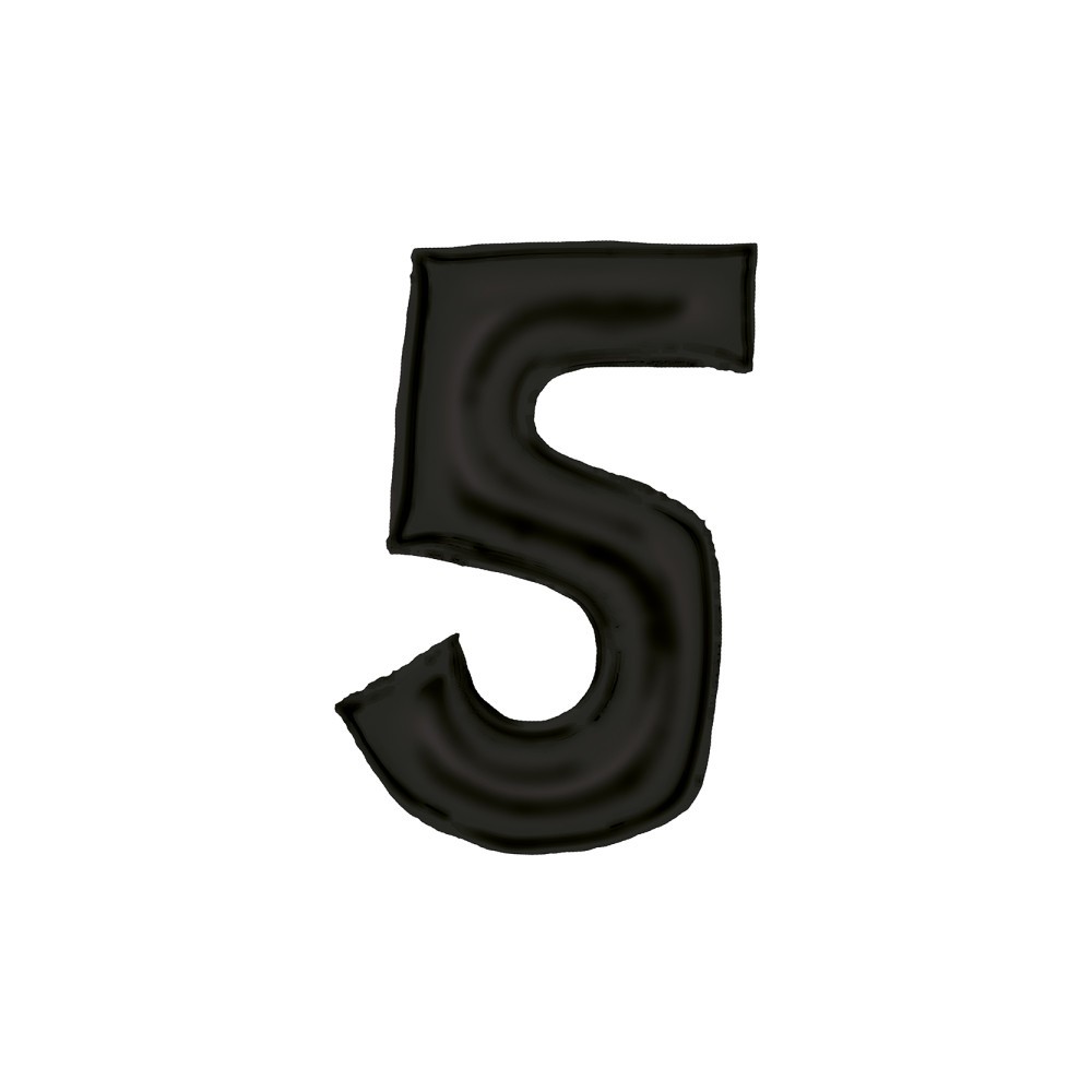 Number Lustre Black, Black Number 5 Foil Balloon 86 cm