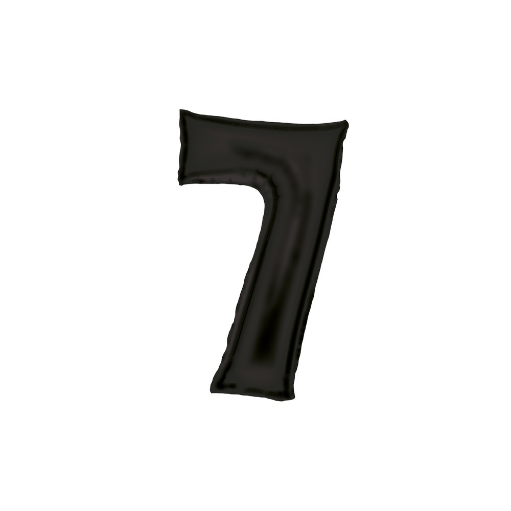 Number Lustre Black, Black number 7 foil balloon 86 cm