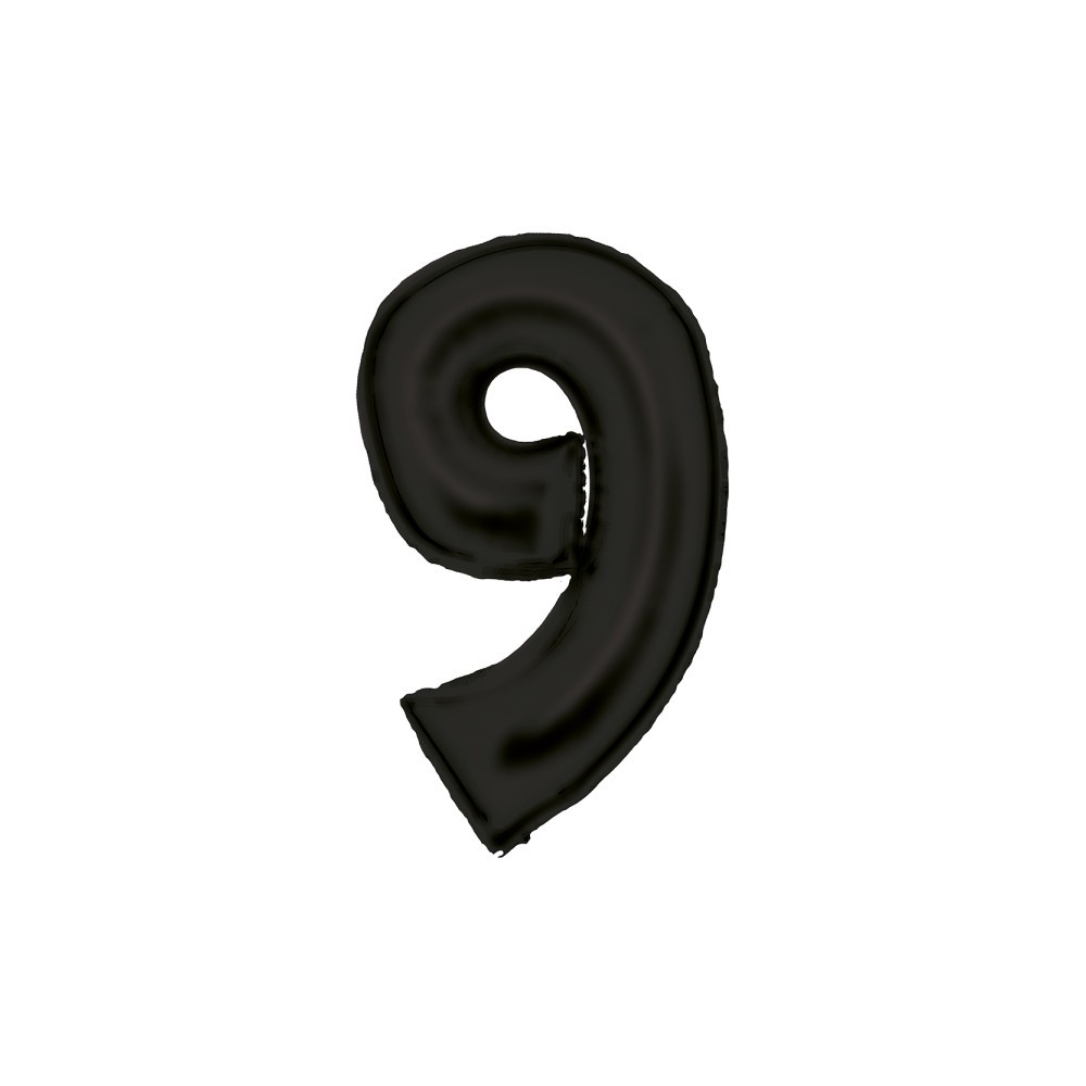 Number Lustre Black, Black number 9 foil balloon 86 cm
