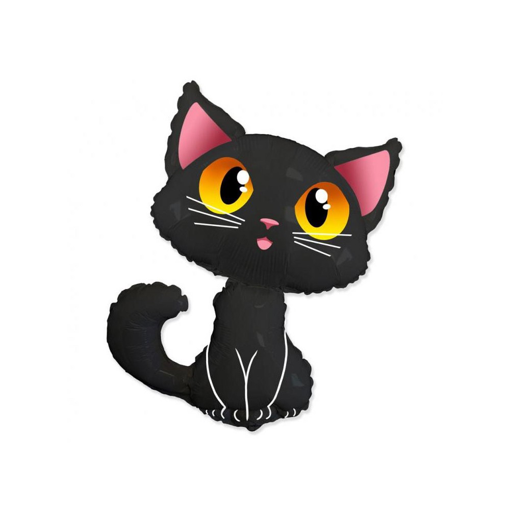 Halloween Black Black Cat Foil Balloon 90 cm (WP)