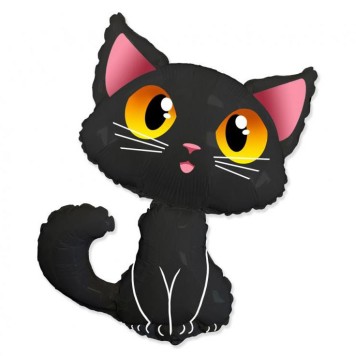 Halloween Black Black Cat Foil Balloon 90 cm (WP)