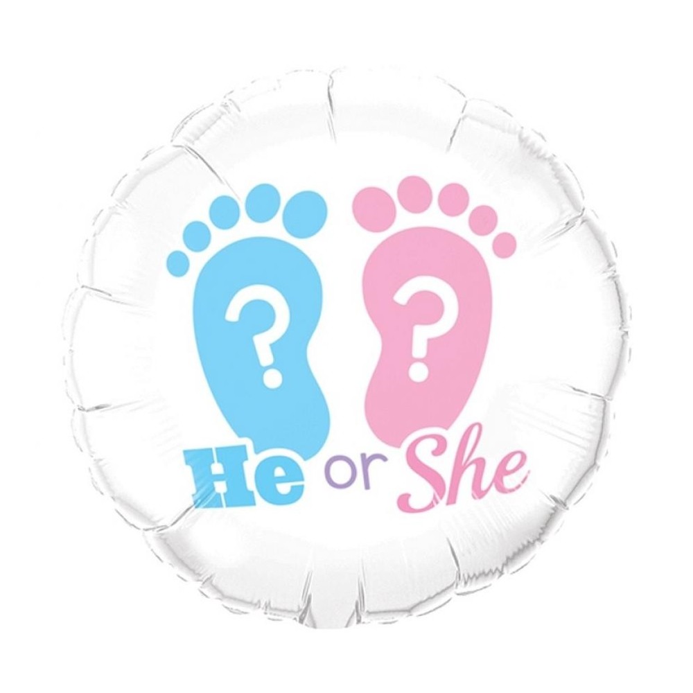 Baby He or She Boy or Girl foil balloon 46 cm