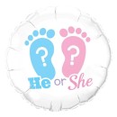 Baby He or She Boy or Girl foil balloon 46 cm