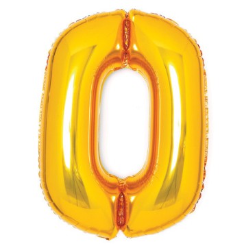 Number Gold, Gold number 0 foil balloon 66 cm