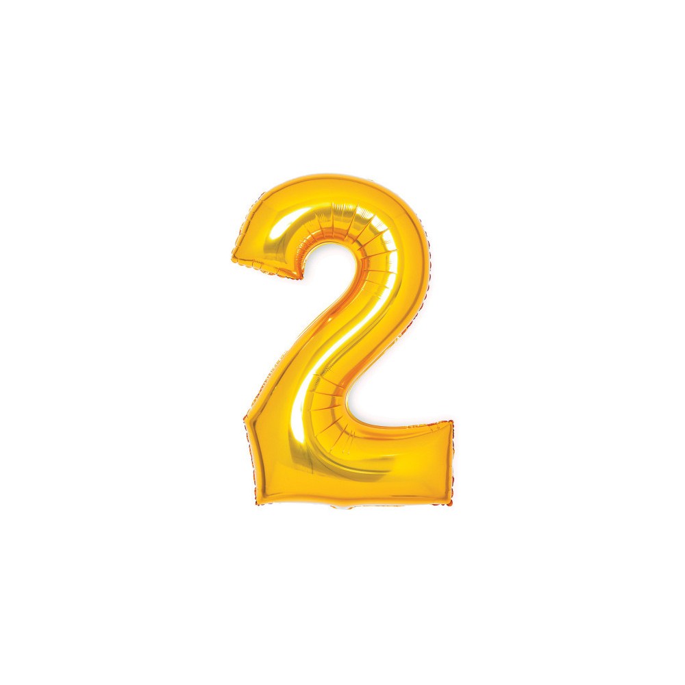 Number Gold, Gold No. 2 foil balloon 66 cm