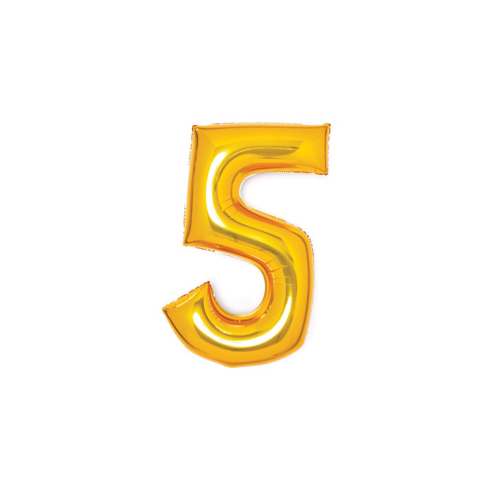 Number Gold, Gold Number 5 Foil Balloon 66 cm
