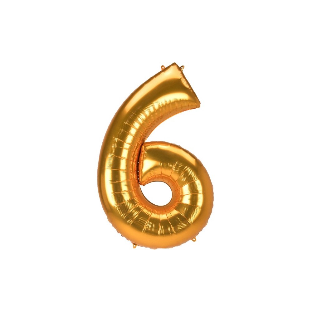 Number Gold, 6 number foil balloon 137 cm