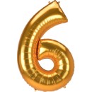 Number Gold, 6 number foil balloon 137 cm