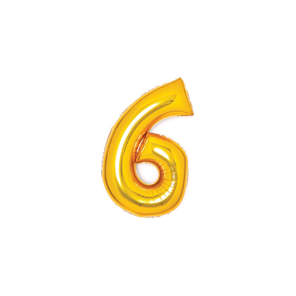 Number Gold, Gold Number 6 Foil Balloon 66 cm