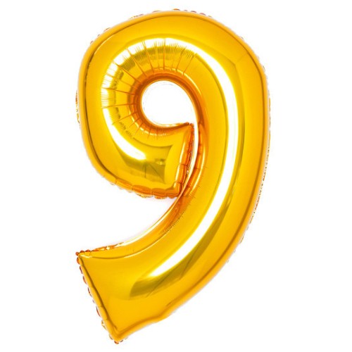 Number Gold, Gold Number 9 Foil Balloon 66 cm