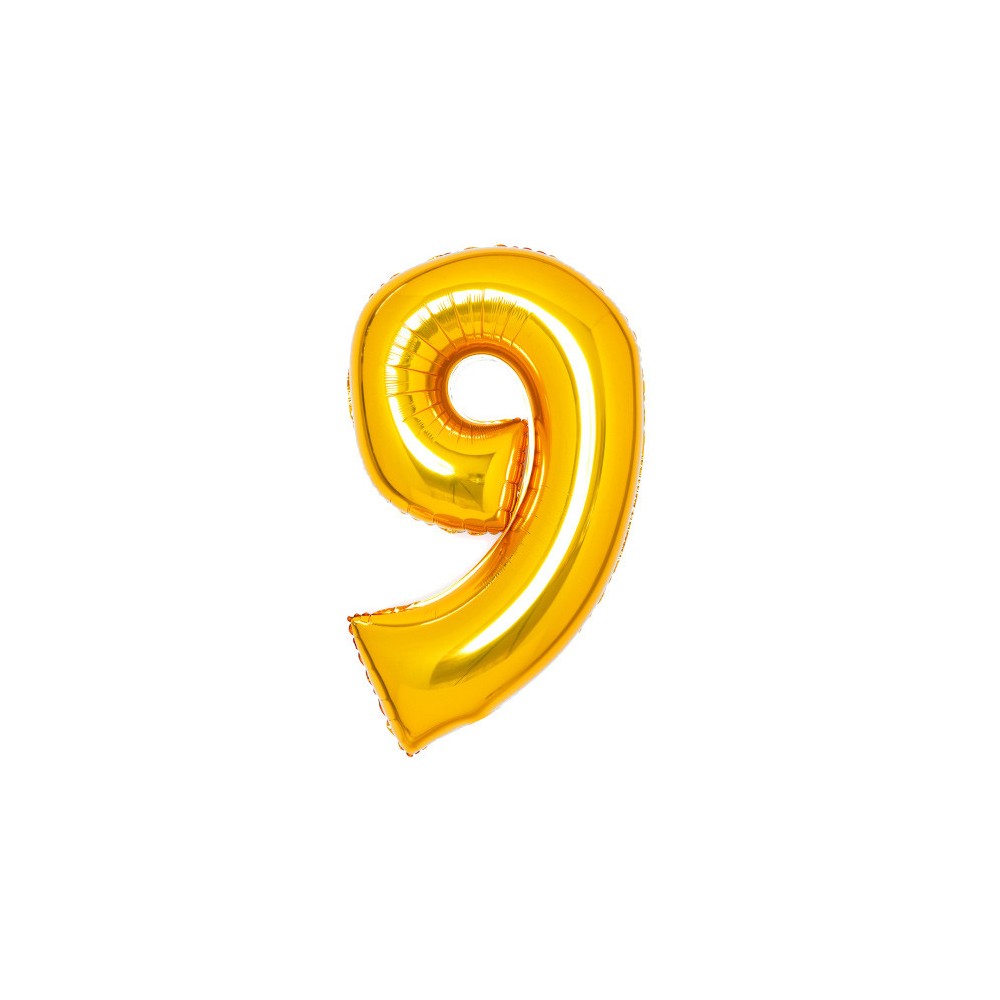 Number Gold, Gold Number 9 Foil Balloon 66 cm