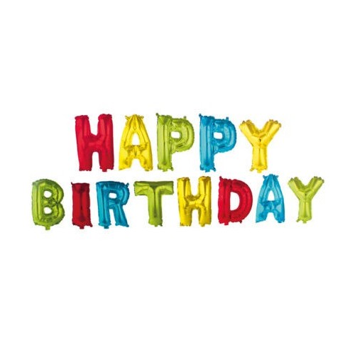 Happy Birthday Happy Birthday Multicolour Foil Balloon 350 cm