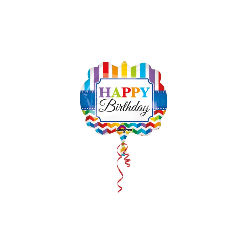 Happy Birthday Happy Birthday Stripe foil balloon 63 cm